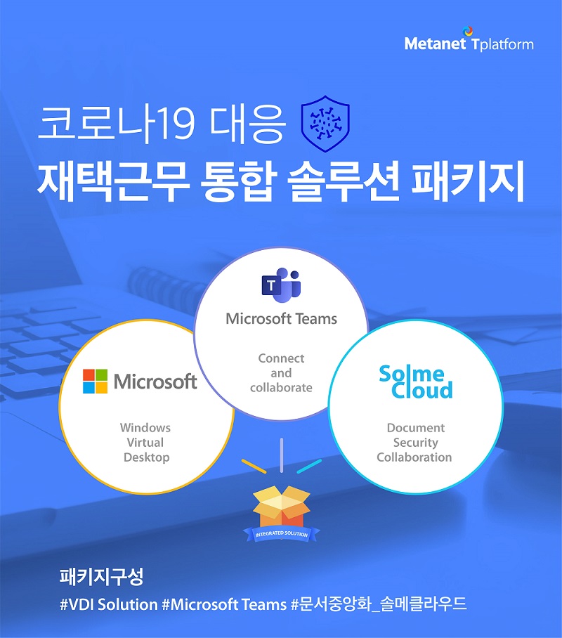 메타넷티플랫폼, 마이크로소프트(MS) 애저 클라우드 기반 코로나19 대응 ‘재택근무 통합 솔루션 패키지’ 출시